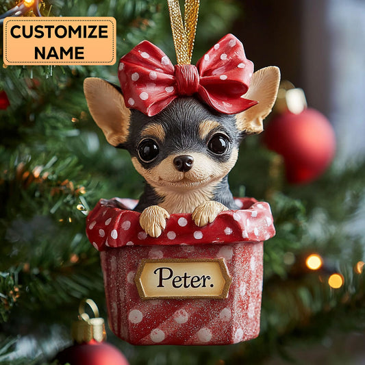 Festive Pup CP2911035CL Personalized Christmas Ornament