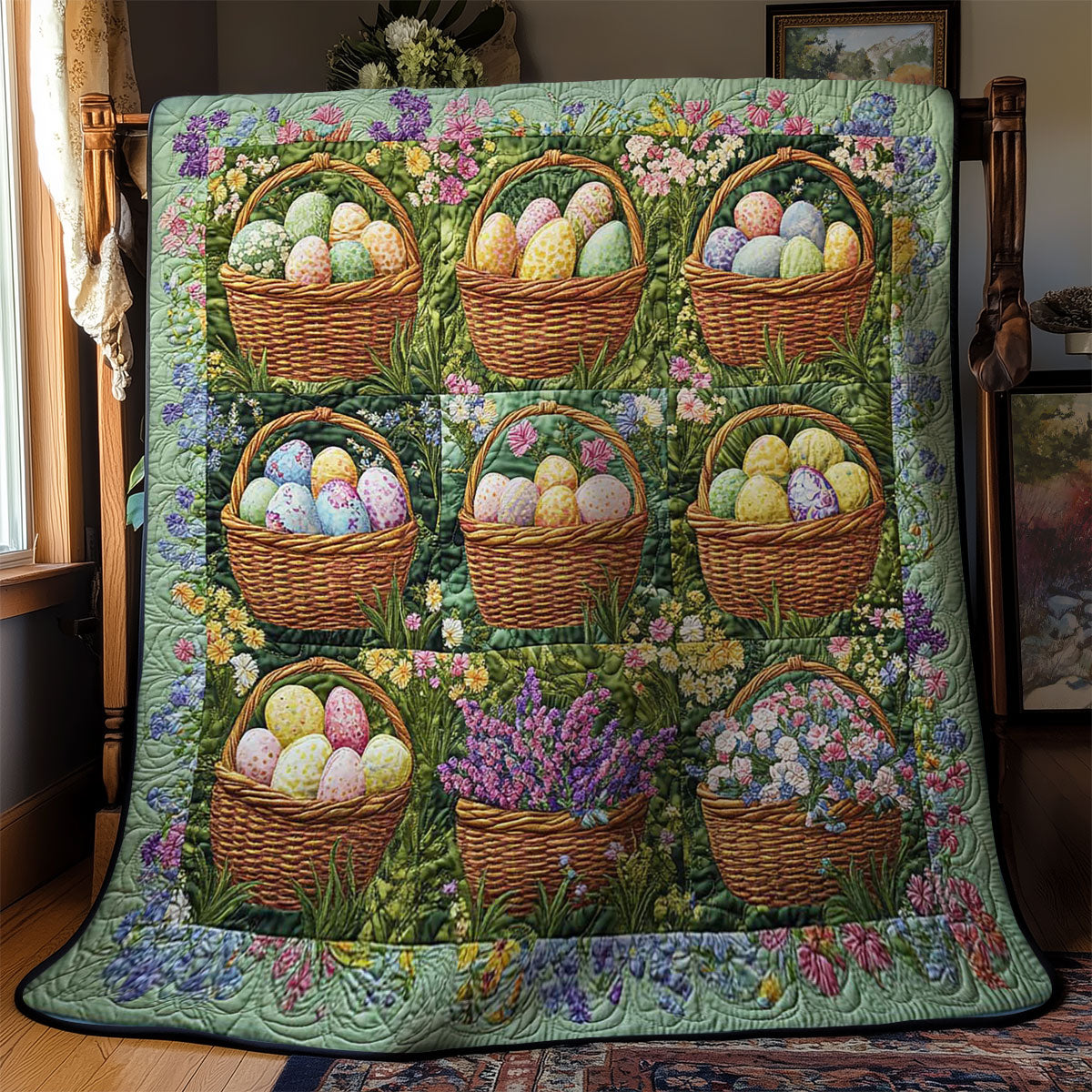 Easter Garden Baskets WN1501012CL Quilt