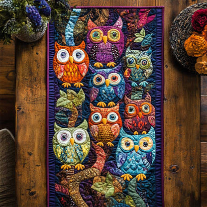 Owl Party Parade WN2503110CL Quilted Table Runner