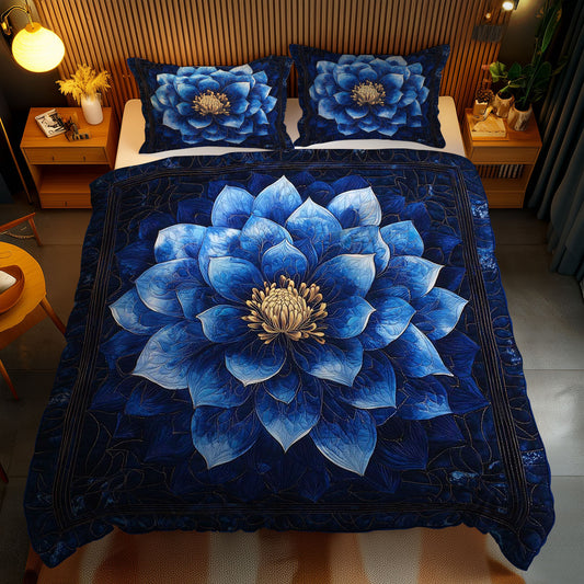 Indigo Petal Flower WN1103124CL Duvet Cover Set