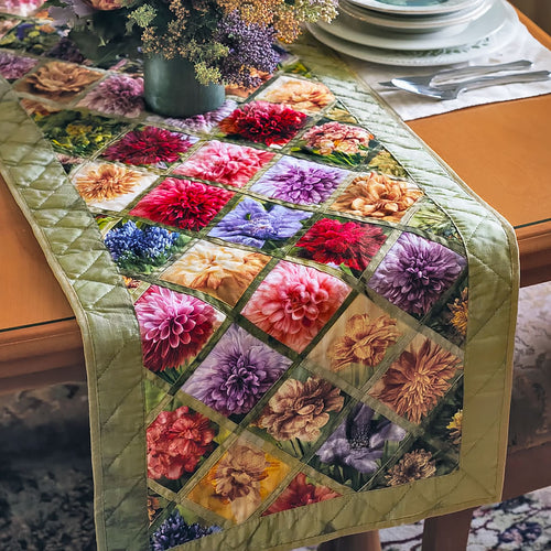 Petal Squares CP1201040CL Quilted Table Runner