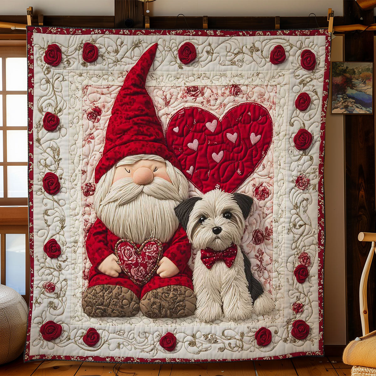 Love Gnome And Schnauzer WN0801010CL Quilt