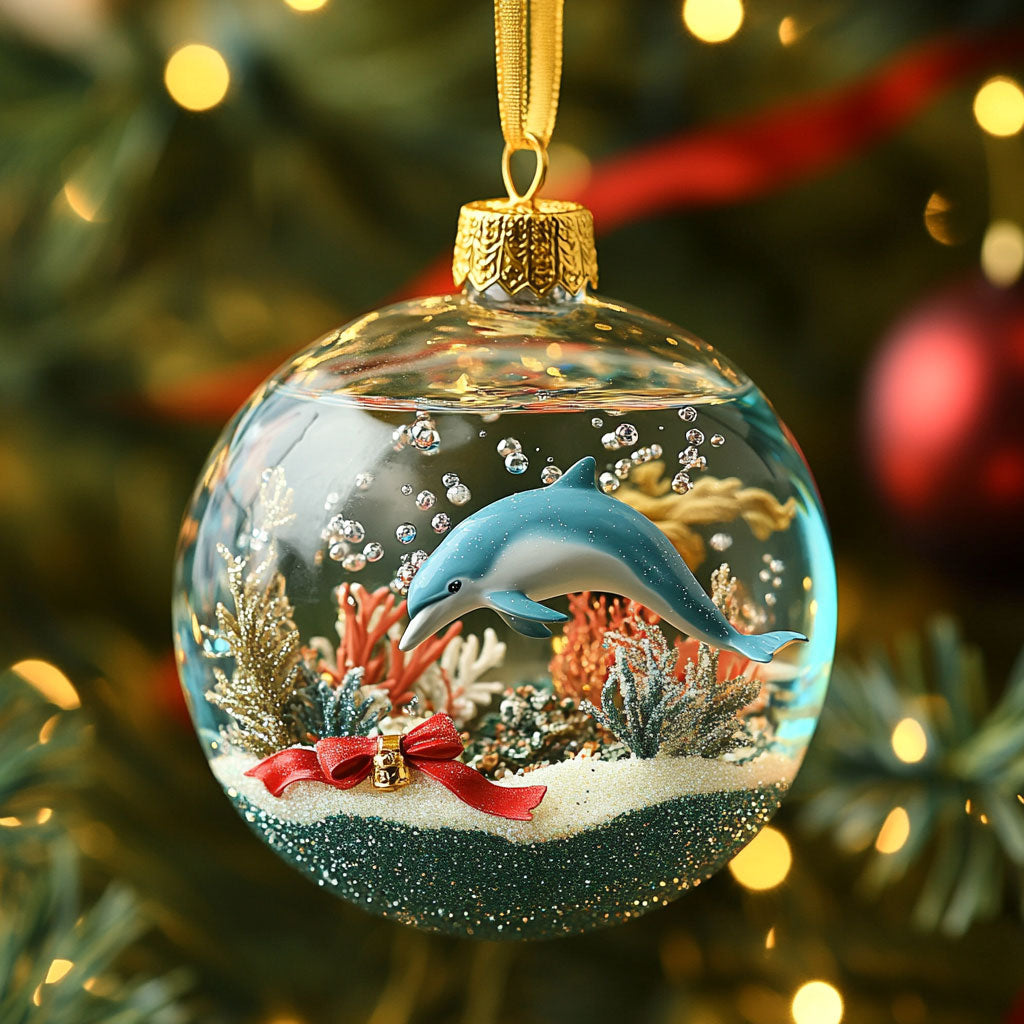 Dolphin Globe CP2611037CL Christmas Ornament