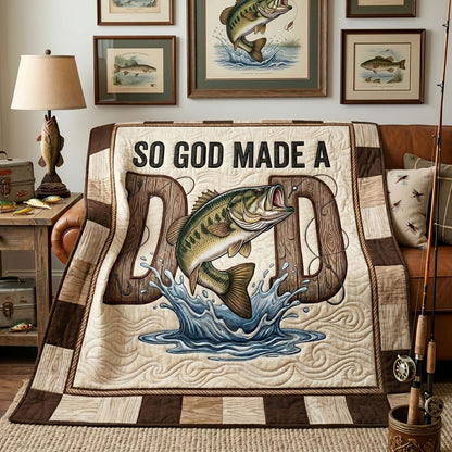 So God Made A Fishing Dad WN1606014CL Quilt