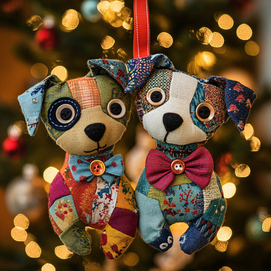 Dog Button Charm WN0812021CL Christmas Ornament