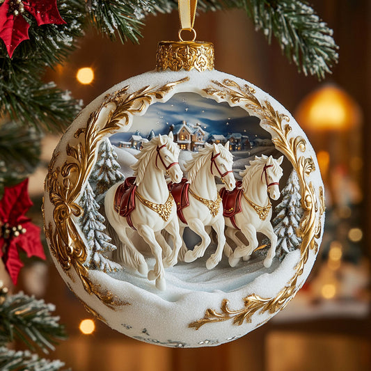 Charming Horse Globe CW1610001CL Christmas Ornament