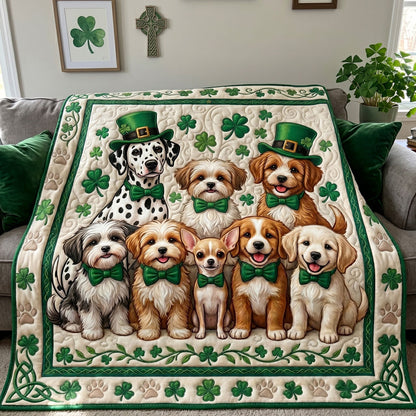 Lucky Shamrock Dogs Patchwork WN1105018CL Quilt