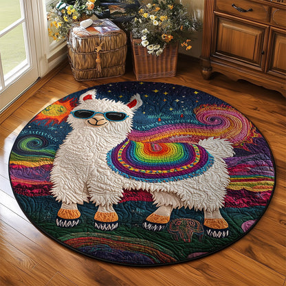 Whimsical Llama WJ3103054CL Quilted Round Mat