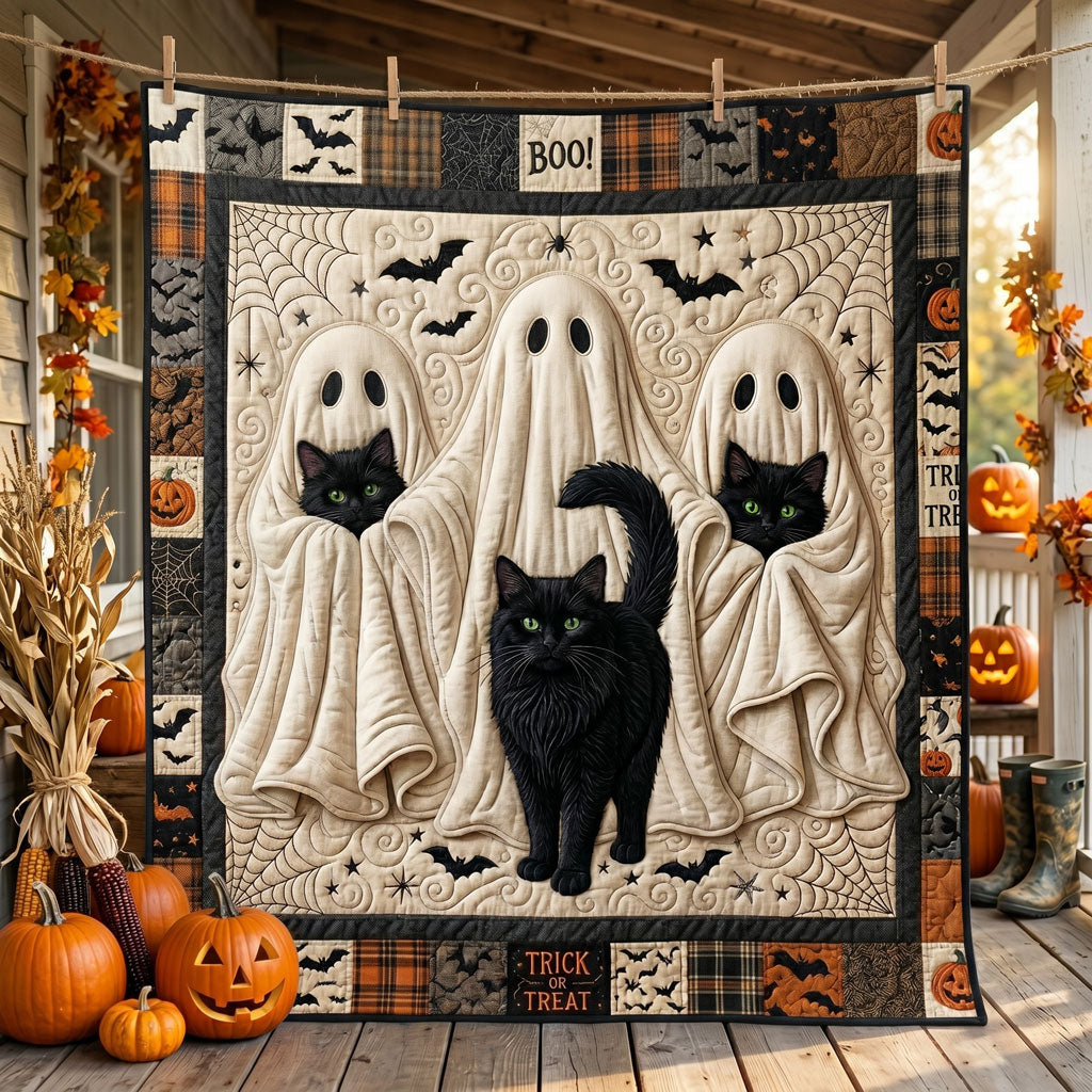 Ghost Cats Halloween WN0905006CL Quilt