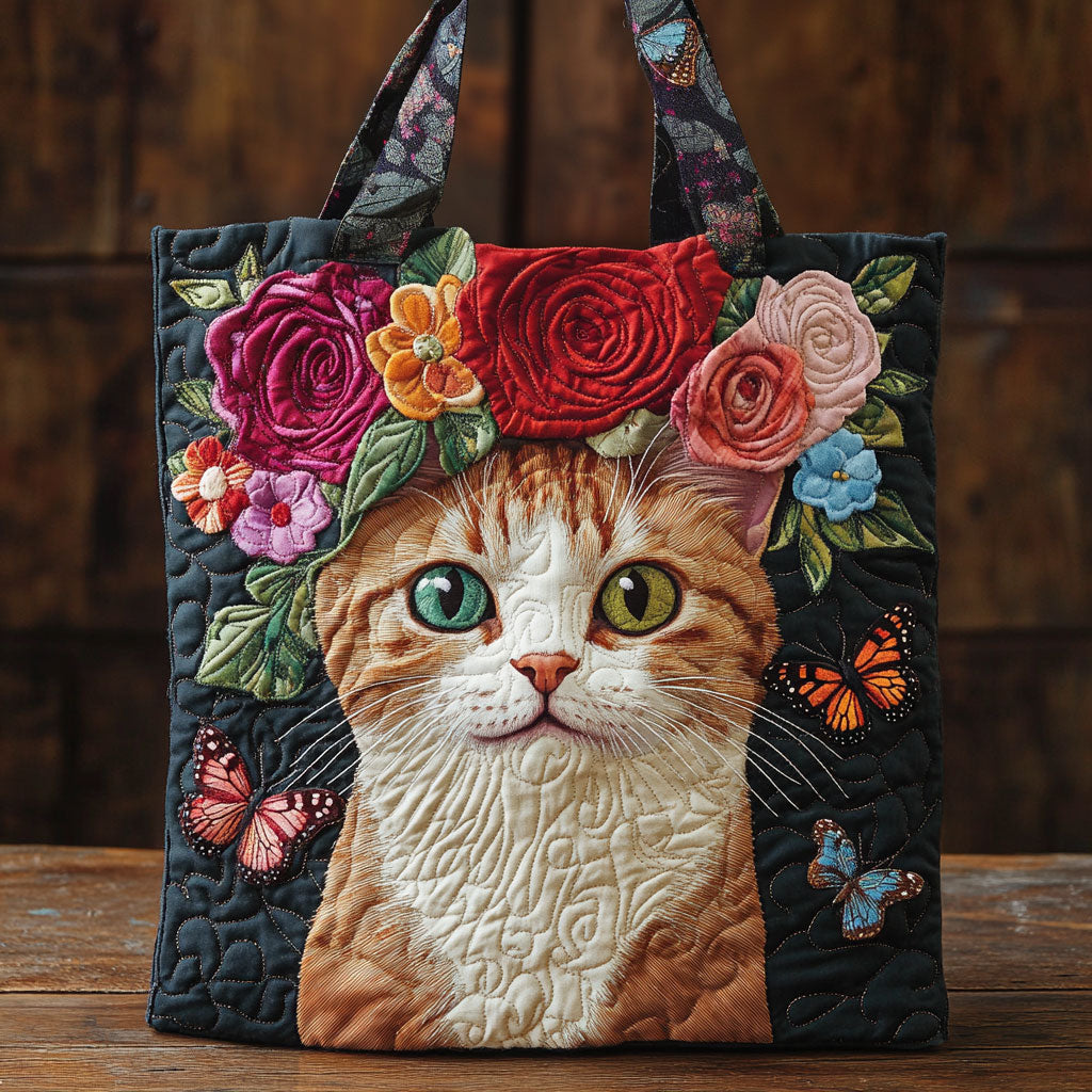 Floral Whiskers CP1201079CL Quilted Tote Bag