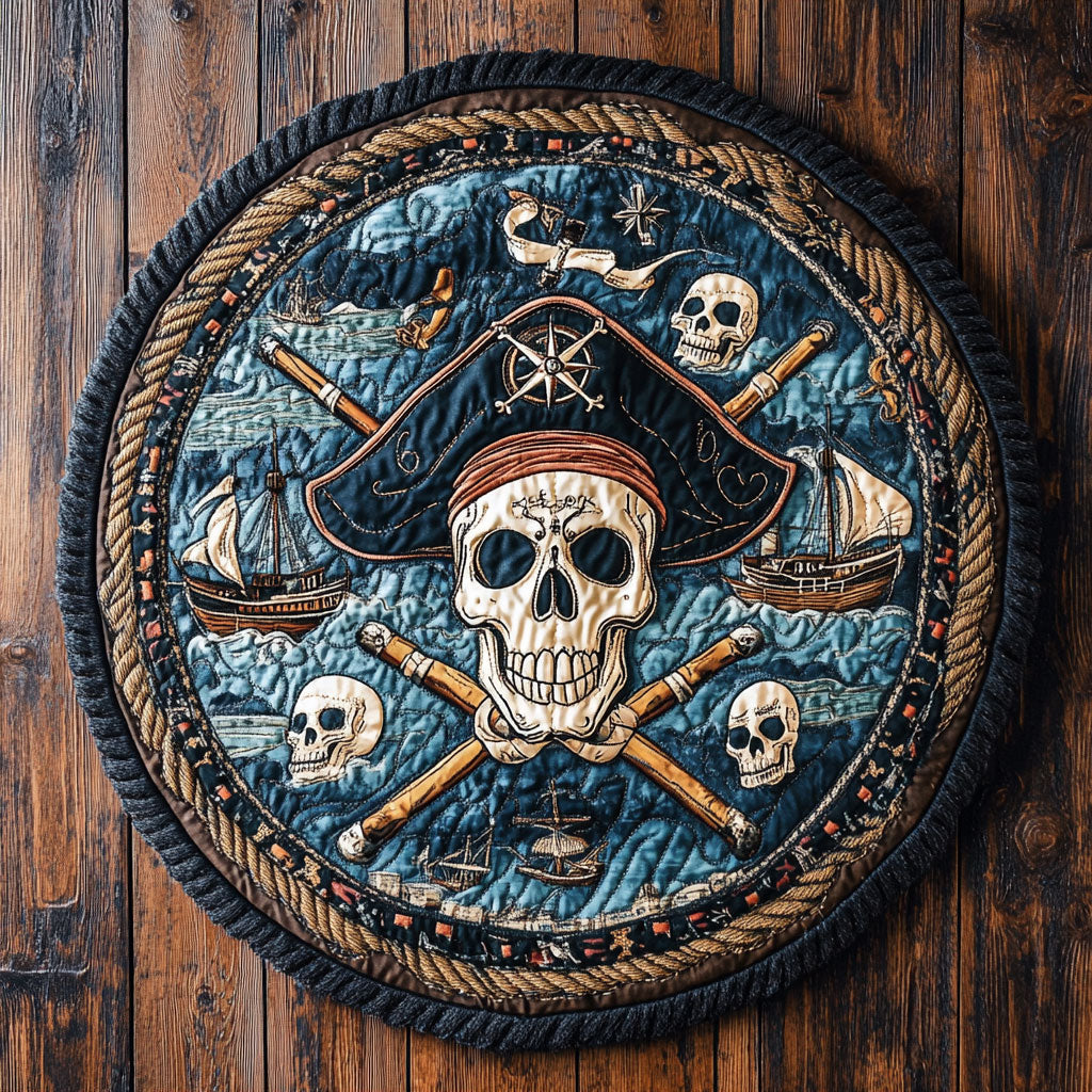 Skull Tomb Horizon WN1207068CL Quilted Round Mat