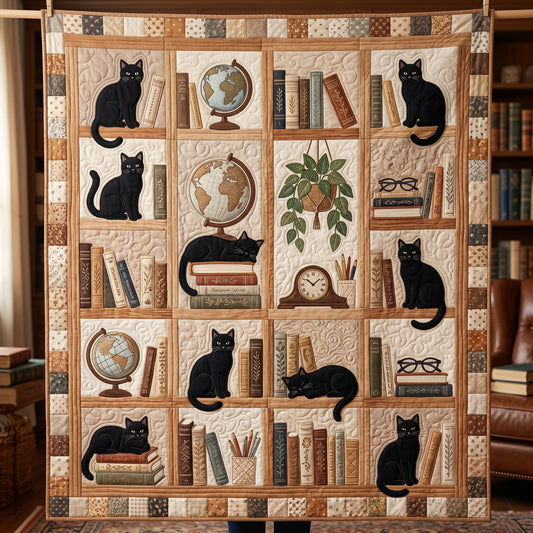 Black Cat In Library XR1704020CL Quilt