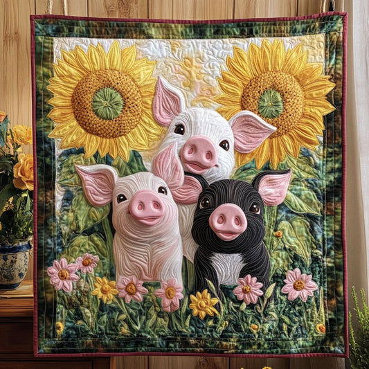 Sunflower Pig Trio KL0512005CL Quilt