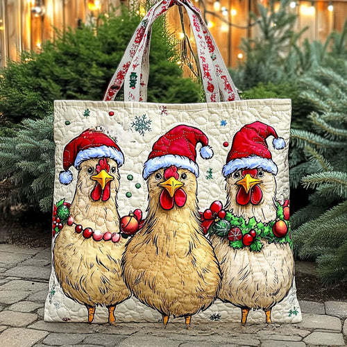 Joyful Chicken WN0810034CL Quilted Tote Bag