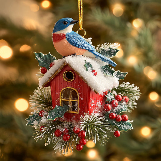 Winter Home Bluebird WN2710073CL Christmas Ornament
