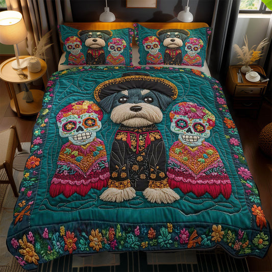 Schnauzer And Skulls Fiesta WN0302077CL Duvet Cover Set