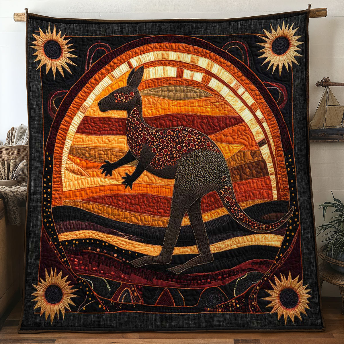 Aboriginal Kangaroo Spirit WN1904017CL Quilt