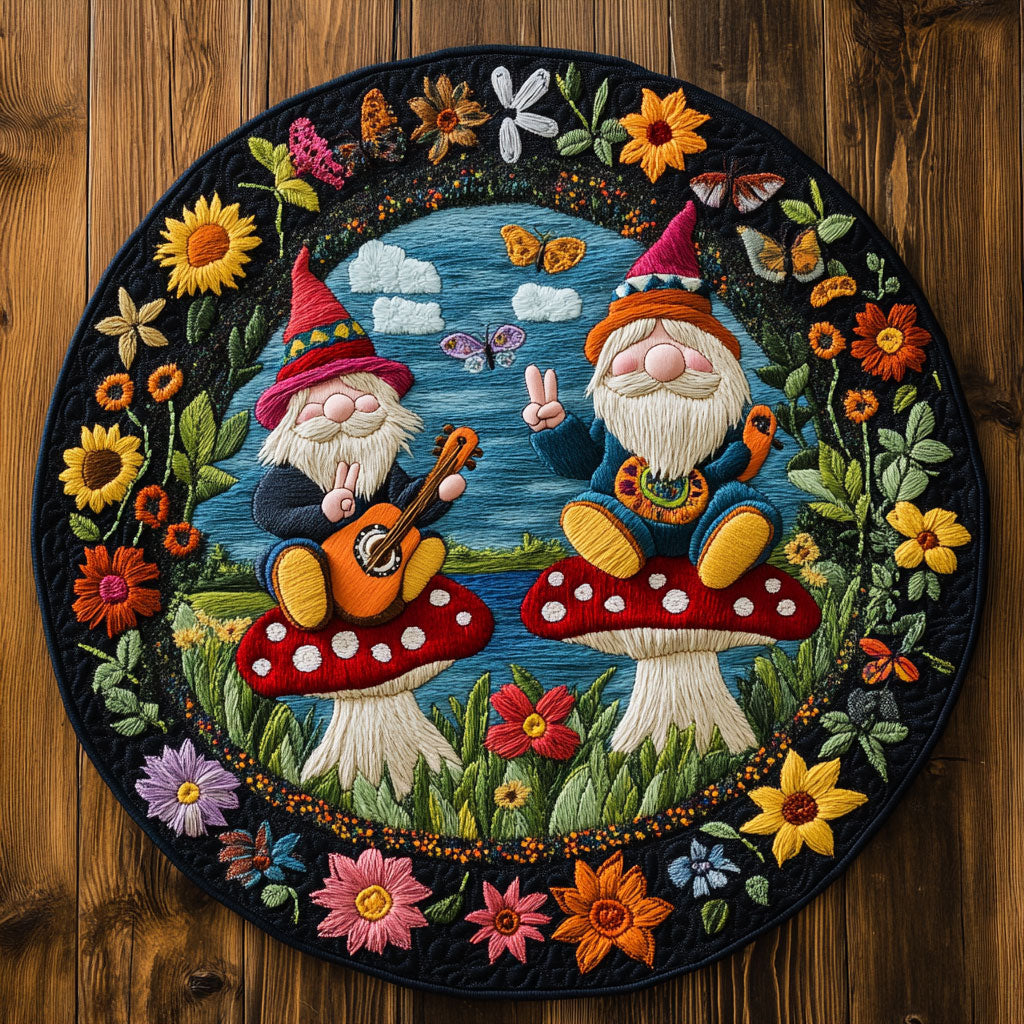 Gnome Haven WN3105020CL Quilted Round Mat
