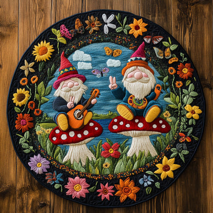 Gnome Haven WN3105020CL Quilted Round Mat