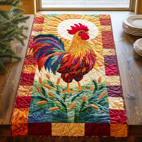 Sunrise Chicken WJ0306025CL Quilted Table Runner