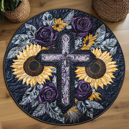 Radiant Cross WN2108100CL Quilted Round Mat