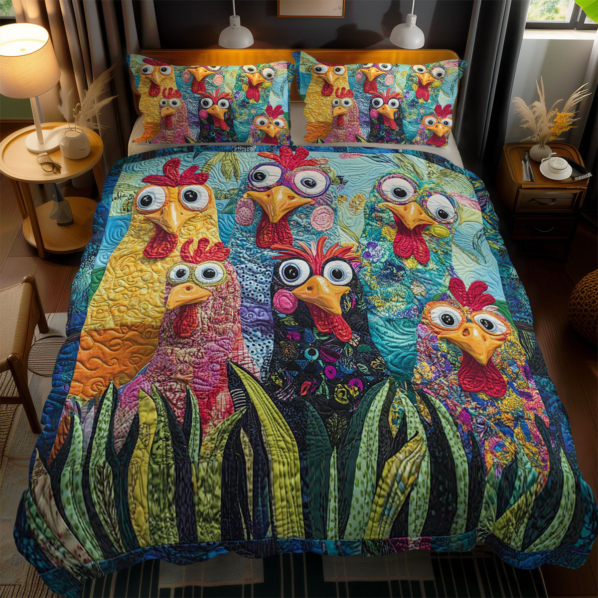 Crazy Chicken Funny WN2602066CL Duvet Cover Set