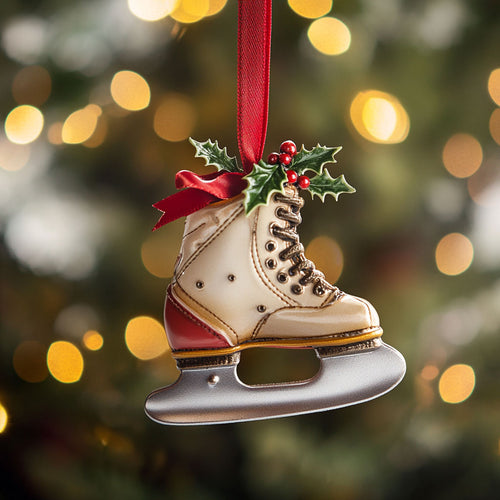 Ice Skates Holly Noel WN2511028CL Christmas Ornament
