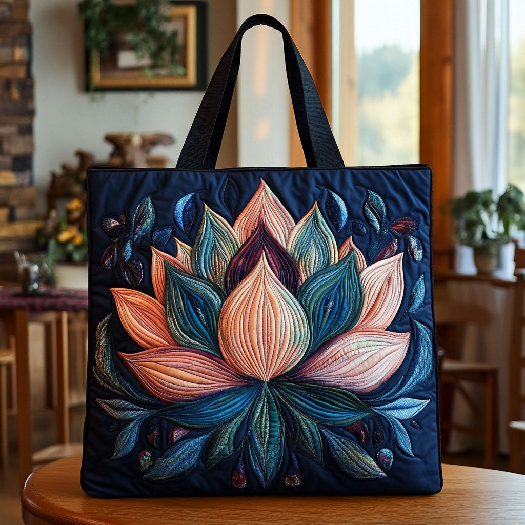 Serenity Lotus KL1112022CL Quilted Tote Bag