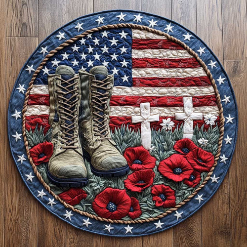 Boots And Poppies WN2204006CL Quilted Round Mat
