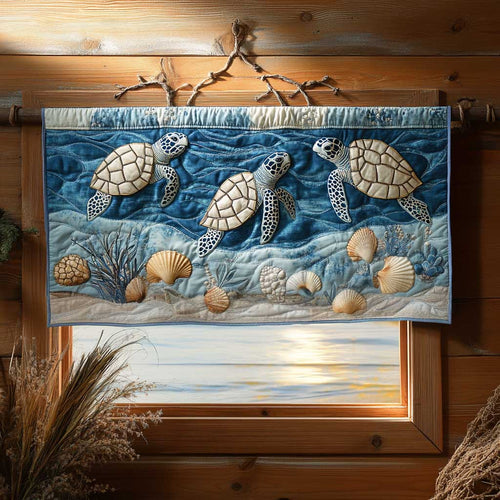 Ocean Turtle WN1303106CL Quilted Valance Valance