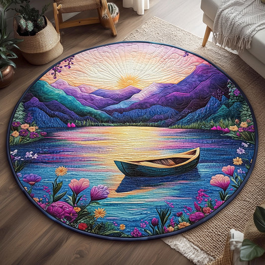 Dreamlike Tranquilt Boat WJ1004037CL Quilted Round Mat