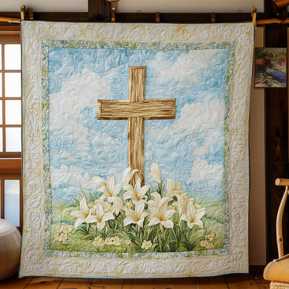 Christianity Cross And Easter Lilies WN0603006CL Quilt