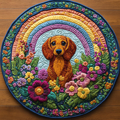 Magic Dachshund WN2208077CL Quilted Round Mat