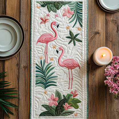 Pink Tropical XR2504005CL Quilted Table Runner