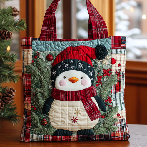Penguin Christmas Magic CW3110037CL Quilted Tote Bag