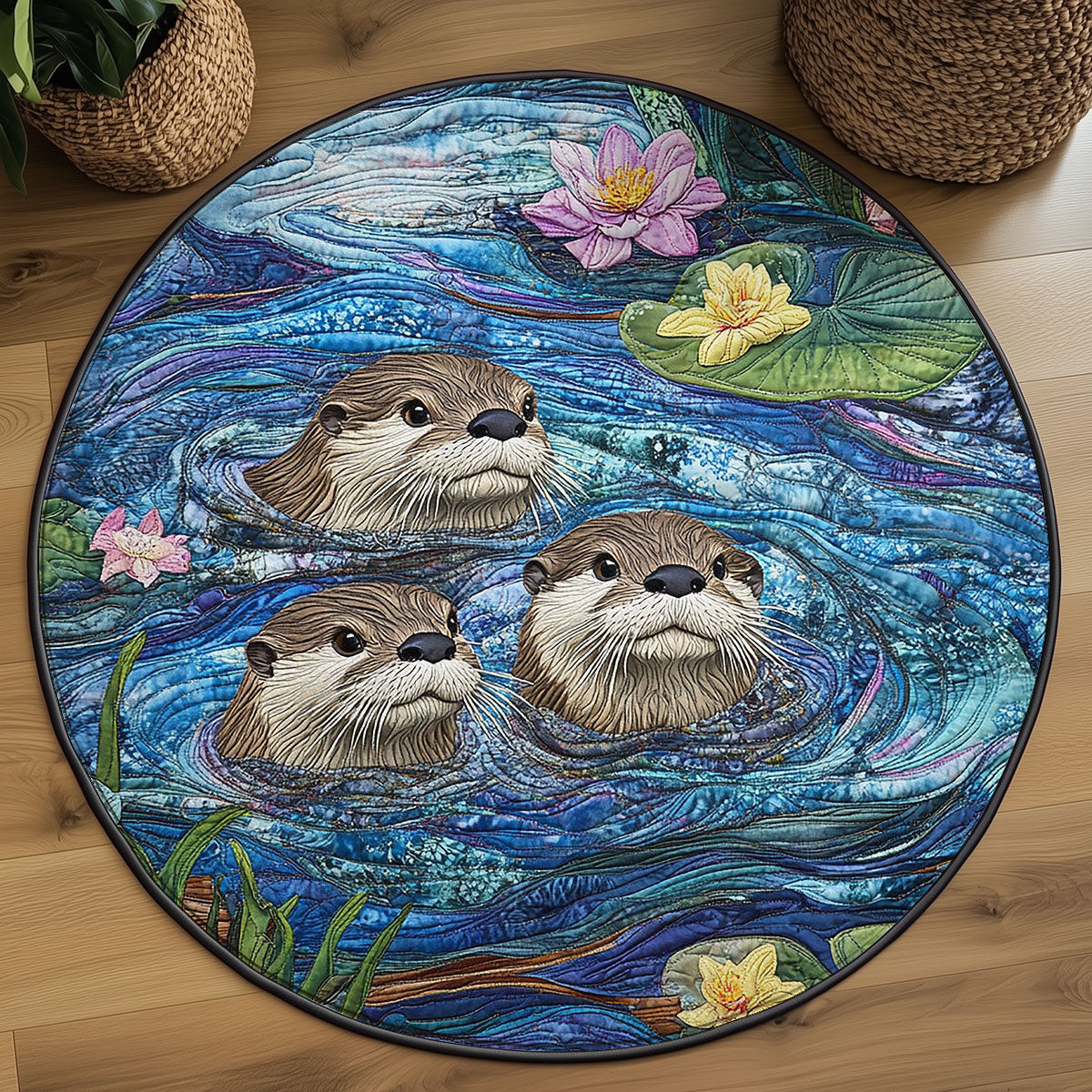 Otterly Adrift WJ1906038CL Quilted Round Mat
