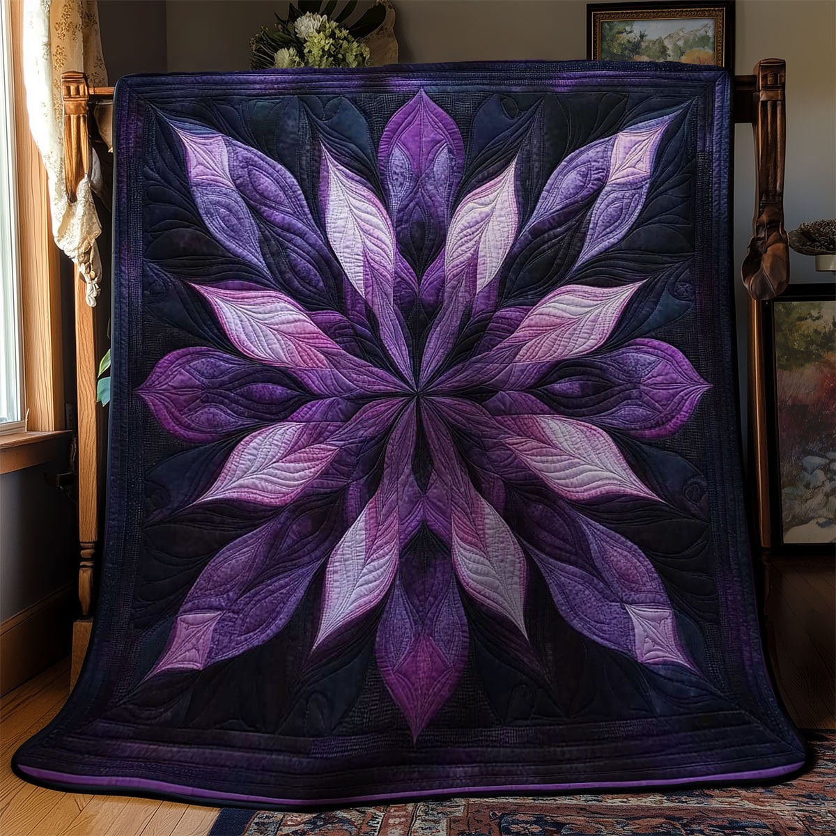 Lush Purple Flower WN0703018CL Quilt