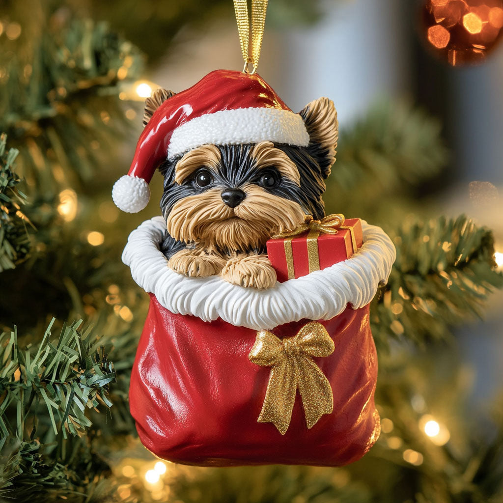 Yorkie Magic CP1710039CL Christmas Ornament