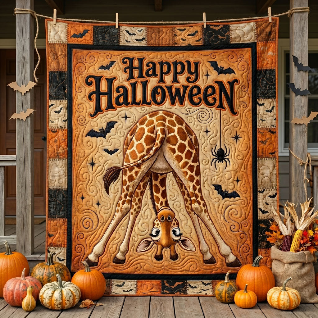 Happy Halloween Funny Giraffe WN0905014CL Quilt