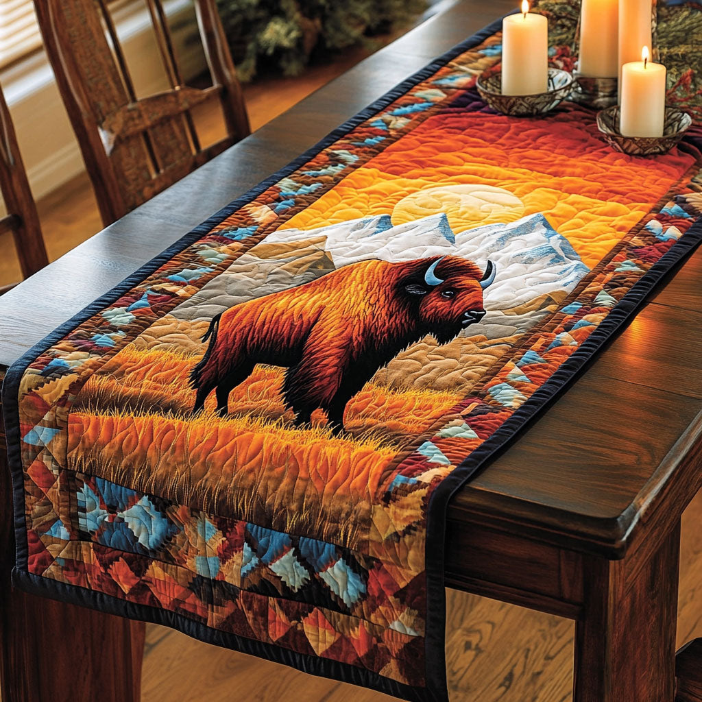 Prairie Bison CP1201031CL Quilted Table Runner