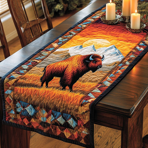 Prairie Bison CP1201031CL Quilted Table Runner