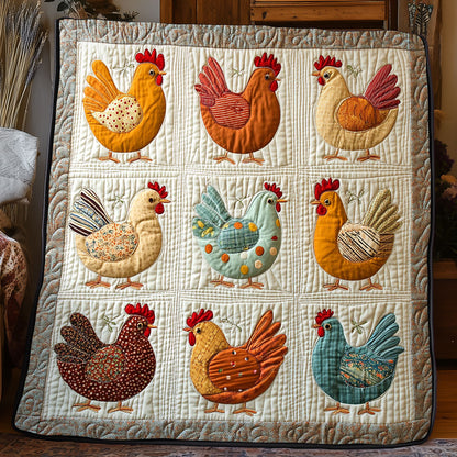 Vintage Patchwork Chicken WJ2304008CL Quilt