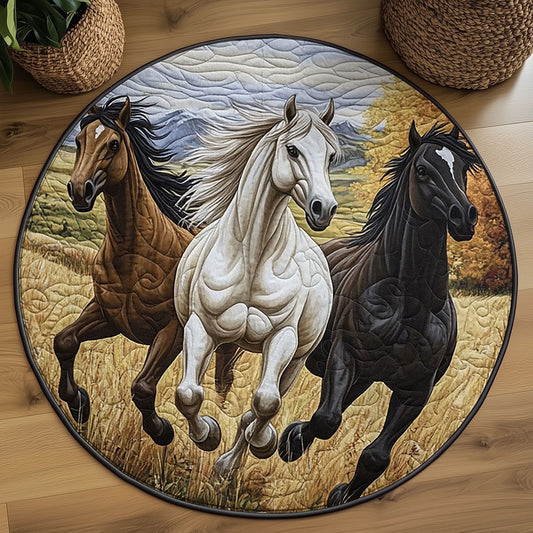 The Mustang Trio WJ1406047CL Quilted Round Mat