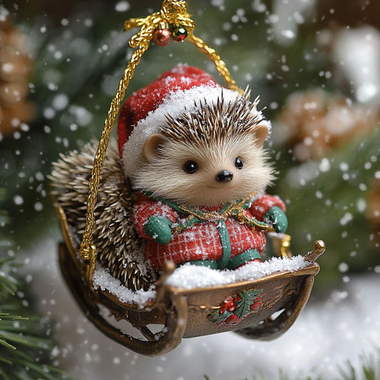 Hedgehog Holiday Joy WN1112026CL Christmas Ornament
