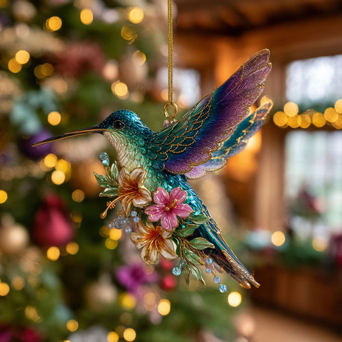 Hummingbird Petal Glow CW0412103CL Christmas Ornament