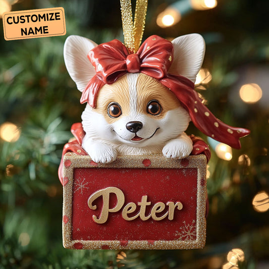 Corgi Joy CP0112018CL Personalized Christmas Ornament