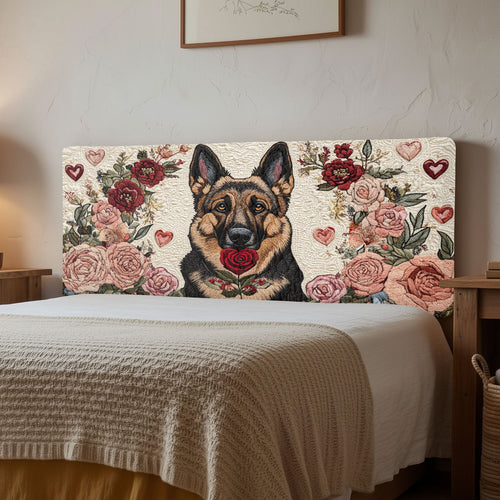 German Shepherd Bloom CW2012015CL Quilted Headboard Slipcover
