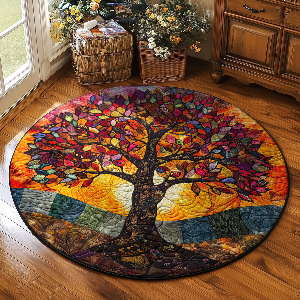 Tree Of Life WJ1504032CL Quilted Round Mat