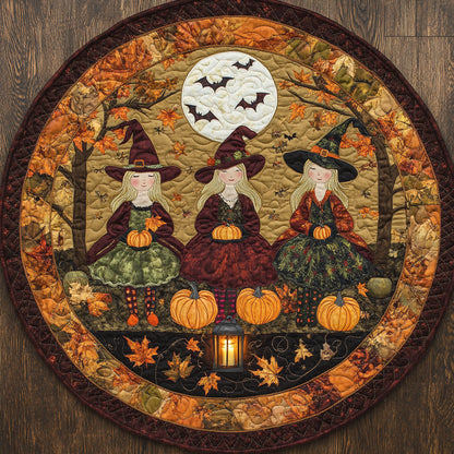 Witch’s Pumpkin Spell WN15080112CL Quilted Round Mat