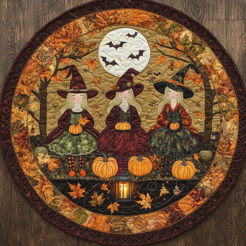 Witch’s Pumpkin Spell WN15080112CL Quilted Round Mat